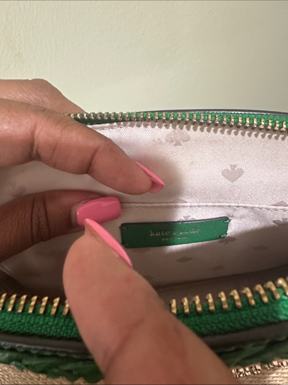 🎆Kate spade Green and Natural Straw Dome Crossbody - Picture 7 of 7